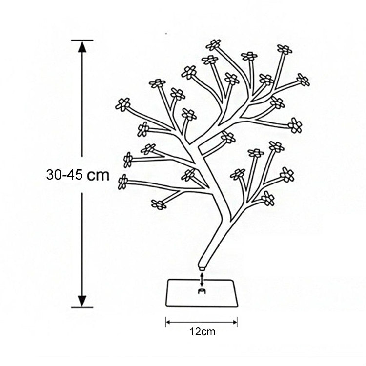 Cherry Tree Lamp Table Lamp Room Layout Decoration Creative Bedside Night Light Gift, 24 Lights Bauhinia Black Tree, 36 Lights Bauhinia Black Tree, 48 Lights Bauhinia Black Tree, 24 Lights Fiber Optic White Tree, 36 Lights Fiber Optic White Tree       ...