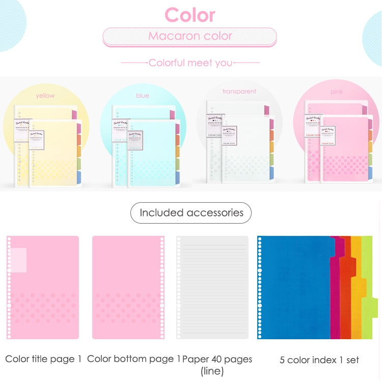 Loose-leaf Notebook Rainbow Cookie Daily Plan Personal Diary Notebook, A5, B5, A4