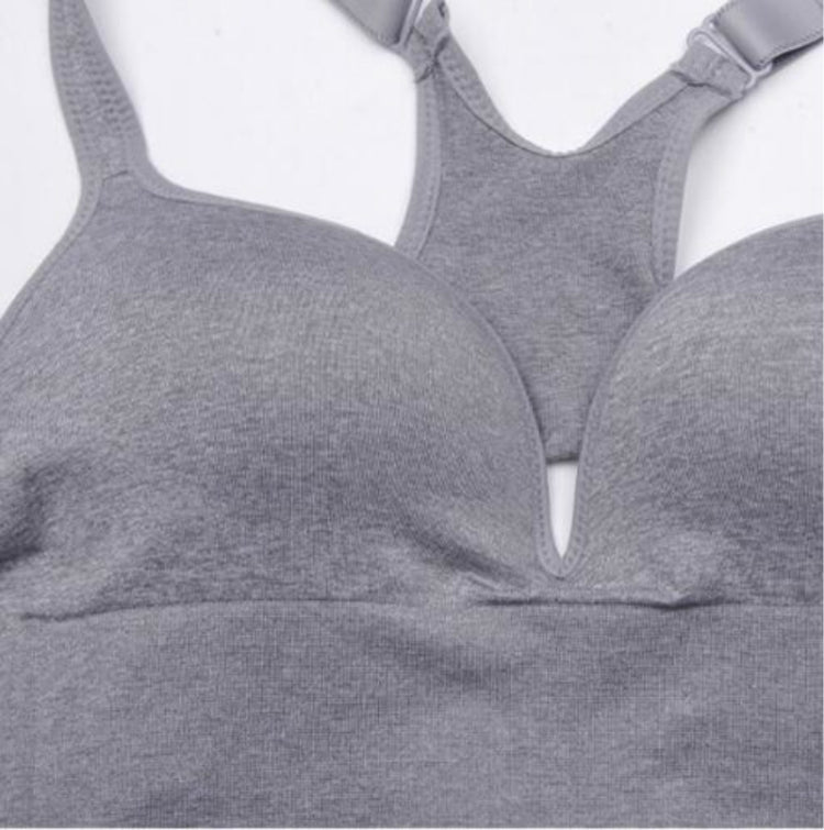 Wireless Sporty Shockproof Running Push Up Sports Bra, L, XL