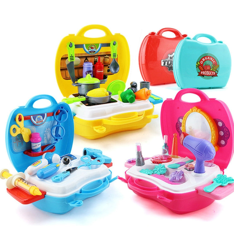 Children Simulation Kitchen Tableware Tool Set Cosmetics Pretend Play House Suitcase Toy, Medical, Kitchen, Supermaket, Tools, Makeup