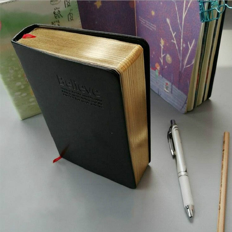 Ultra-Thick Retro Simple Lmitation Leather Thick Horizontal Blank Notebook, Specifications:Large Gold Rim Horizontal Line, Small Gold Rim Blank, Small White Rim Blank, Large White Rim Blank, Large White Rim Horizontal Line, Large Gold Rim White        ...
