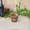 Balcony Vegetable Succulent Carbonized Wood Flower Pot Retro Small Wooden Bucket Home Decoration, S Flat Mouth, M Flat Mouth, L Flat Mouth, S Wave Mouth, M Wave Mouth, L Wave Mouth