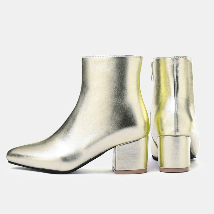 Autumn  Winter Glitter Square Heel Pointed Low-Top Women Boots, 32, 33, 34, 35, 36, 37, 38, 39, 40, 41, 42, 43, 44, 45