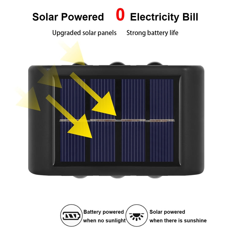 Solar Wall Lamp Outdoor Waterproof Up And Down Double-headed Spotlights, 2LED NiMH, 6LED NiMH