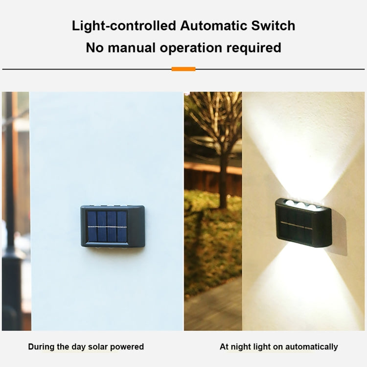 Solar Wall Lamp Outdoor Waterproof Up And Down Double-headed Spotlights, 2LED NiMH, 6LED NiMH