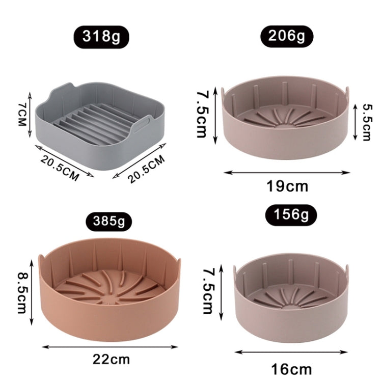 Air Fryer Silicone Grill Pan Accessories, Square 20.5 cm, Round 22 cm, Round 19 cm, Round 16 cm