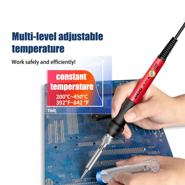ANENG 60W Adjustable Temperature Electric Soldering Iron Welding Tool,, EU Plug, US Plug