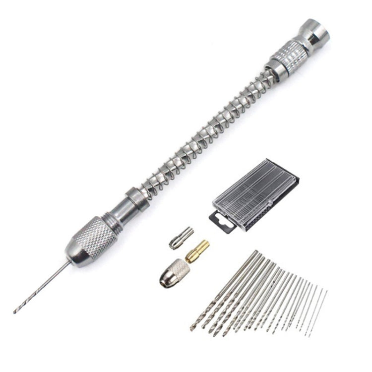 HIAIM Punch Semi-automatic Twist Drill Hand Drill Set, Hand Drill (+1 Copper Chuck), Hand Drills +0.6-2.0 Bits 10 PCS, Hand Drills +0.3-1.6 Bits 20 PCS