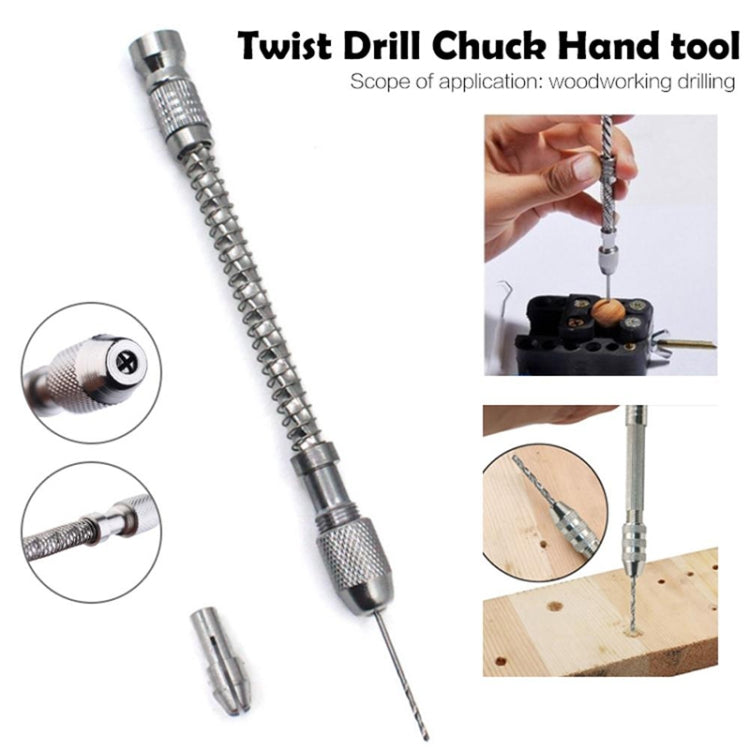 HIAIM Punch Semi-automatic Twist Drill Hand Drill Set, Hand Drill (+1 Copper Chuck), Hand Drills +0.6-2.0 Bits 10 PCS, Hand Drills +0.3-1.6 Bits 20 PCS
