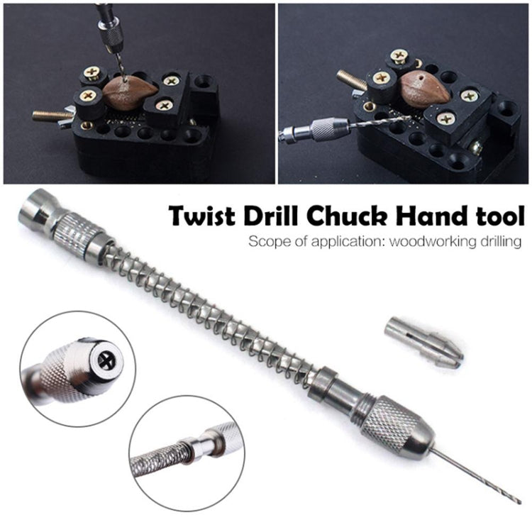 HIAIM Punch Semi-automatic Twist Drill Hand Drill Set, Hand Drill (+1 Copper Chuck), Hand Drills +0.6-2.0 Bits 10 PCS, Hand Drills +0.3-1.6 Bits 20 PCS