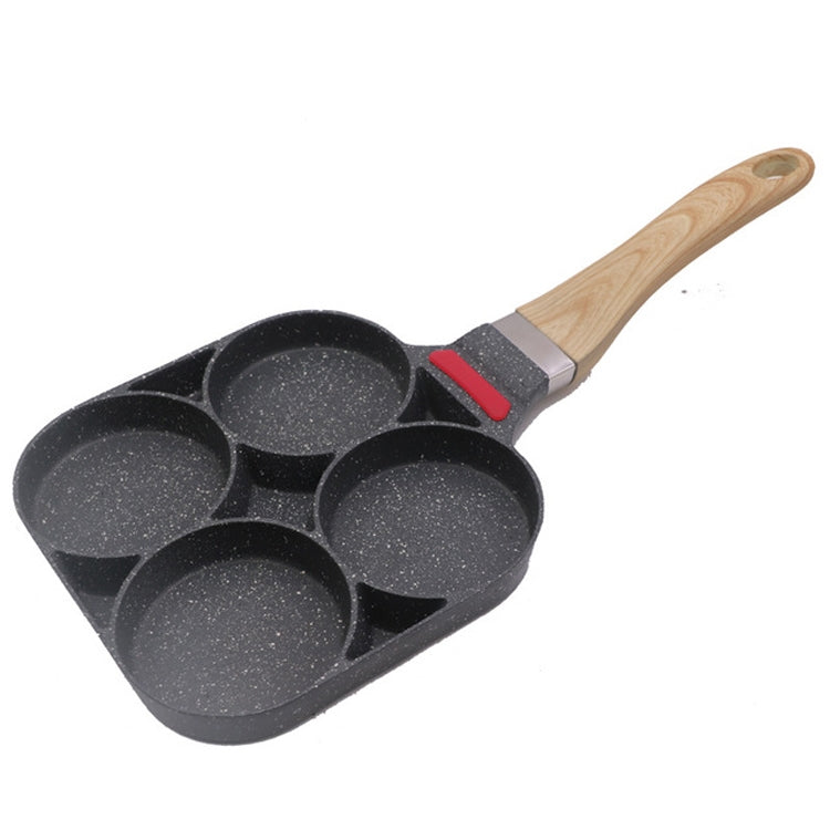 20cm Home-made Maifan Stone Four-hole Fried Egg Non-stick Flat-bottom Egg Dumpling Pot Breakfast Artifact, Flat-bottom Pot