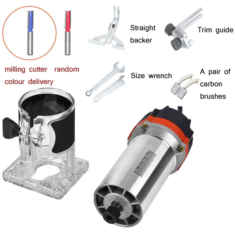 Woodworking Trimming Machine Multifunctional Electric Wood Milling Slotting Machine Engraving Tools EU Plug, 600W Plastic Body, 720W Aluminum Body