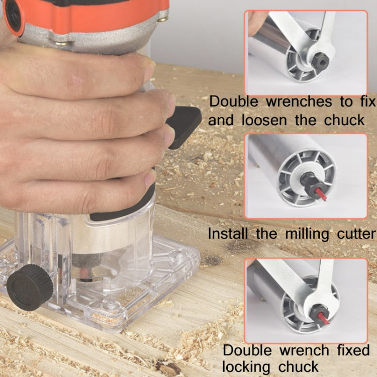 Woodworking Trimming Machine Multifunctional Electric Wood Milling Slotting Machine Engraving Tools EU Plug, 600W Plastic Body, 720W Aluminum Body