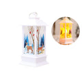 Christmas Flame Lantern Christmas Decoration LED Luminous Ornament Candlestick Lamp, White Elk, White Snowman, Red Santa, Bronze Snowman, Bronze Santa