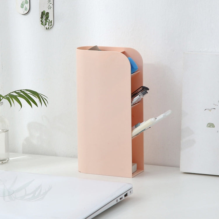 Multifunctional Home Furnishing Vertical Desktop Plastic Makeup Storage Box Student Stationery Pen Holder, Pink, Blue, White