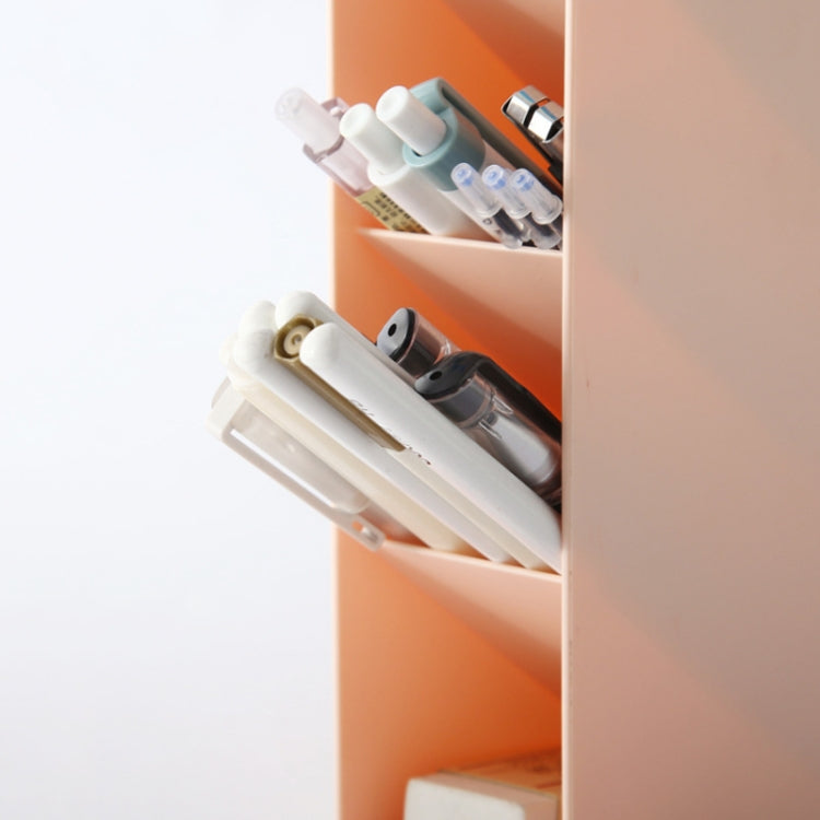 Multifunctional Home Furnishing Vertical Desktop Plastic Makeup Storage Box Student Stationery Pen Holder, Pink, Blue, White