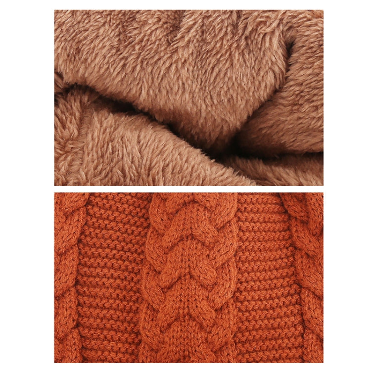 3 In 1 Female Winter Two-color Warm Woolen Cap Mask and Scarf, Free Size