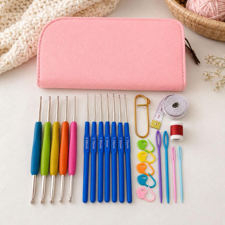 Handmade DIY Sweater Knitting Crochet Tools Material Set, 26 PCS/Set, 100 PCS/Set, Pink Flower Cat, 36 PCS/Set Green, 50 PCS/Set Box