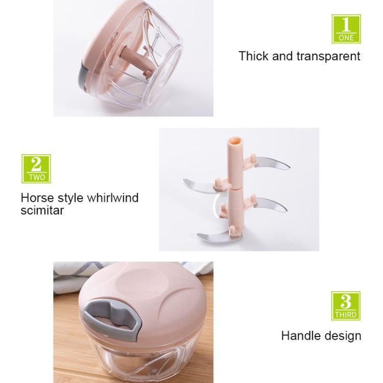 Multi-function Hand-pull Type Vegetable Cutter Household Meat Grinder Pounding Garlic Machine Random Color Delivery, Large, Small