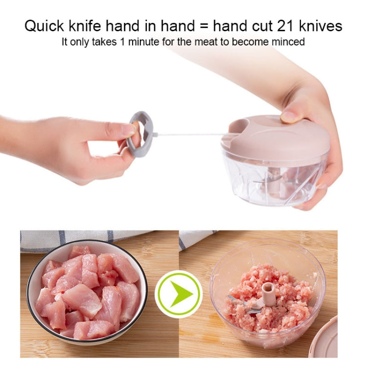 Multi-function Hand-pull Type Vegetable Cutter Household Meat Grinder Pounding Garlic Machine Random Color Delivery, Large, Small