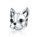 S925 Sterling Silver Animal Series Bulldog Beads