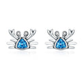 Little Crab S925 Sterling Silver Earrings with Gemstone Heart-shaped Earrings, SCE413