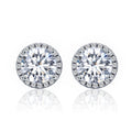 Zircon Earrings Sterling Silver Simple Girls Earrings, SCE358