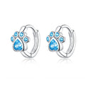 Cat Paw Print Simple Sterling Silver Zircon Earrings Earrings, SCE670