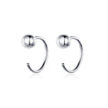 Sterling Silver Earrings Simple Platinum-plated Earrings Temperament Small Ball Earrings, SCE782-A