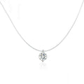 Invisible Fish Line Necklace Zircon Pendant S925 Sterling Silver Necklace, SCN332