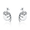 Animal Sloth Earrings Sterling Silver Simple Earrings, SCE327
