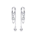 Sterling Silver Earrings Zircon Tassel Long Earrings S925 Girl Earrings jewelry, SCE638