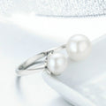 S925 Sterling Silver Ring Female Pearl Open Ring, SCR192