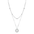 S925 Sterling Silver Platinum Plated Necklace Double Layer Small Star Light Silver Necklace, SCN365
