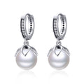 Round Shell Bead Earrings Simple Ladies Silver Earrings, SCE482