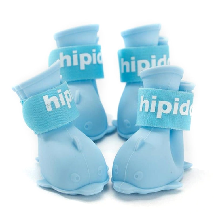 4 PCS/Set  Cartoon Dog Shoes Pet Silicone Waterproof Rain Boots, S, M, L
