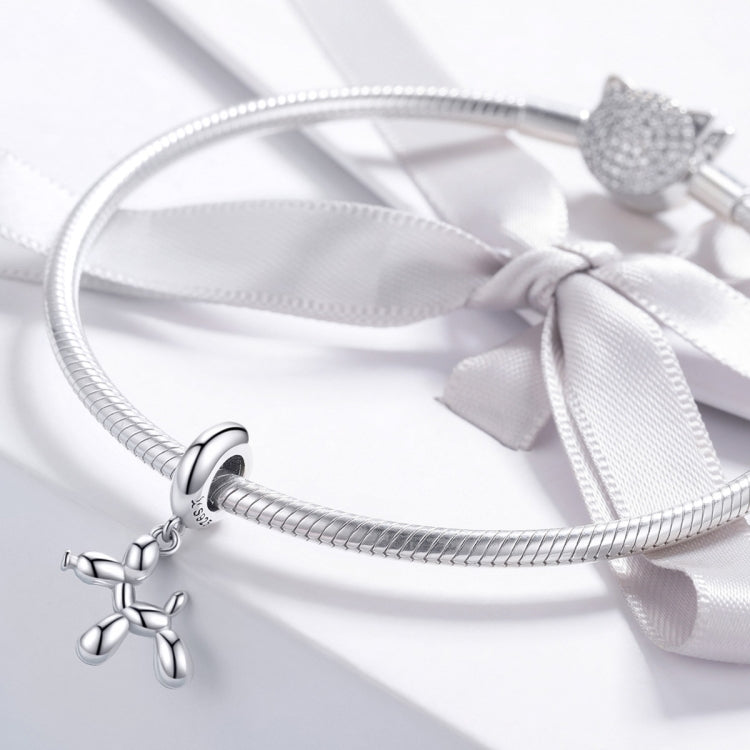 S925 Sterling Silver Cute Balloon Dog Charm DIY Bracelet Accessory, Bead