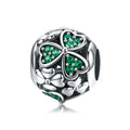 S925 Sterling Silver Green Plant Clover Bead DIY Bracelet Accessories, SCC964