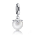 S925 Sterling Silver Elegant Pearl Charm DIY Bracelet Accessories, SCC137