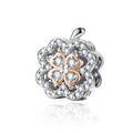 Four Leaf Clover Zircon Beaded S925 Sterling Silver DIY Bracelet Accessories, SCC1247