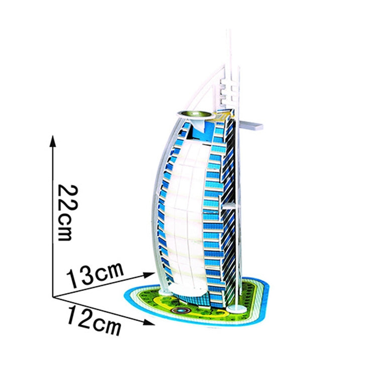 3 PCS 3D Puzzle Mini World Building Model Children Assembling Intellectual Toys, Burj Al Arab, Eiffel Tower, Empire State Building, Dutch Windmills, Mayan Pyramid, Notre Dame de Paris, Sydney Bridge, Sydney Opera House, Leaning Tower of Pisa           ...