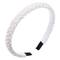 Handmade Fine-edged Fabric Headband Crystal Headband, White, Red, Black, Gray, Khaki