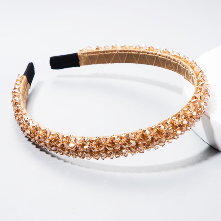 Handmade Fine-edged Fabric Headband Crystal Headband, White, Red, Black, Gray, Khaki
