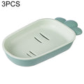 3 PCS Creative Cute Drain Double-layer Household Toilet Soap Box with Lid Soap Holder, Green, White, Yellow, Pink