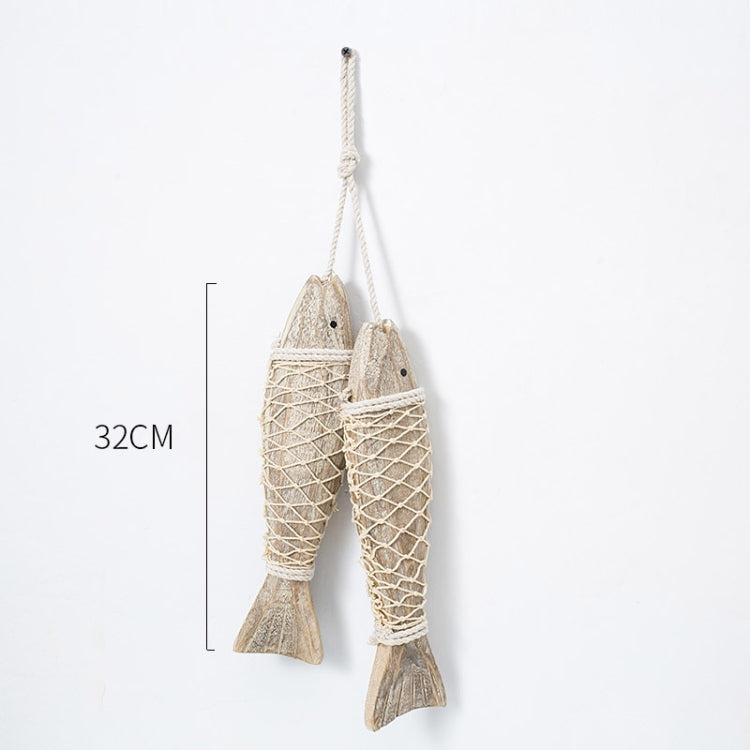 Mediterranean Creative Vintage Old Wall Hanging Ornaments Wooden Hand-carved Antique Fish Skewers, Large, Small