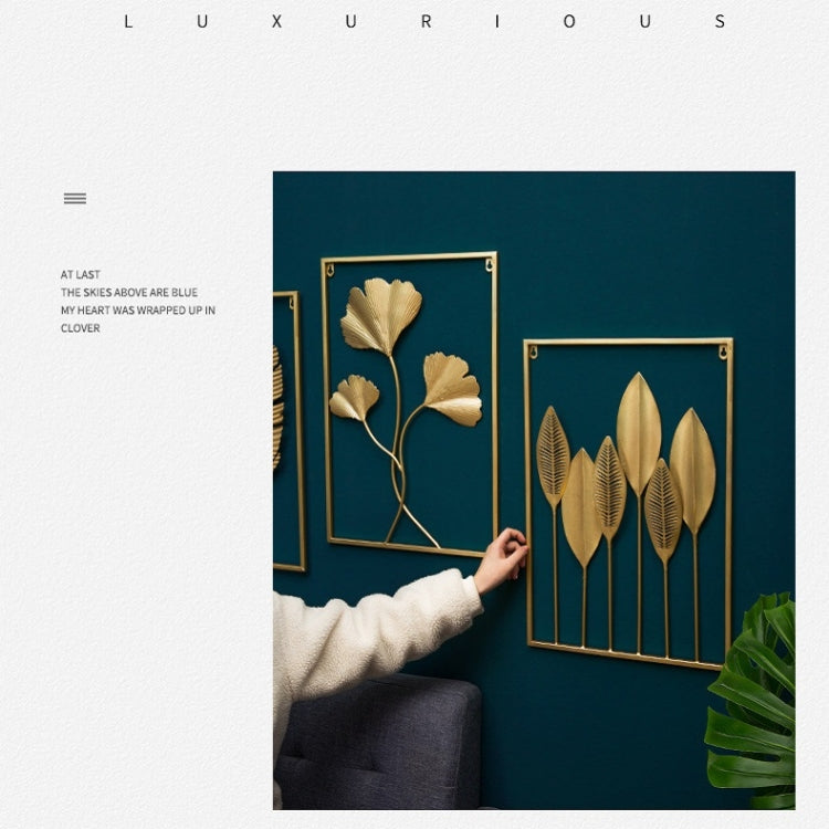 Living Room Wall Metal Leaf Wall Hanging Decoration TV Sofa Background Wall Wall Decoration, Banana Leaf, Spring Rain Leaf, Turtle Leaf, Green Leaf, Wheat Ear, Ginkgo Leaf