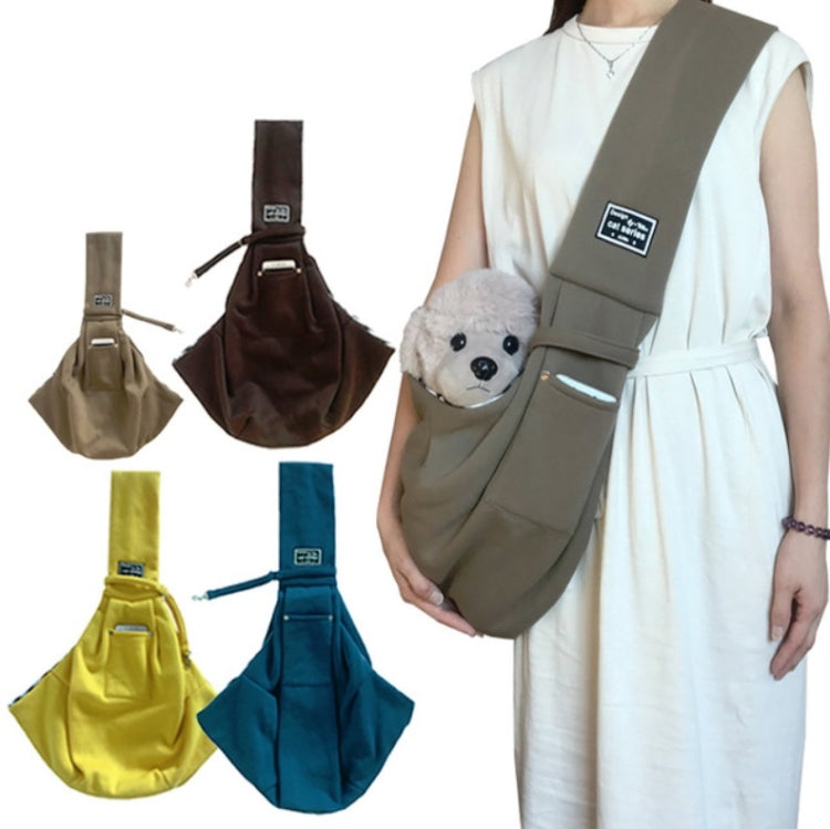 Pet Outing Carrier Bag Cotton Messenger Shoulder Bag, Yellow, Blue, Khaki, Black, Gray, Dark blue
