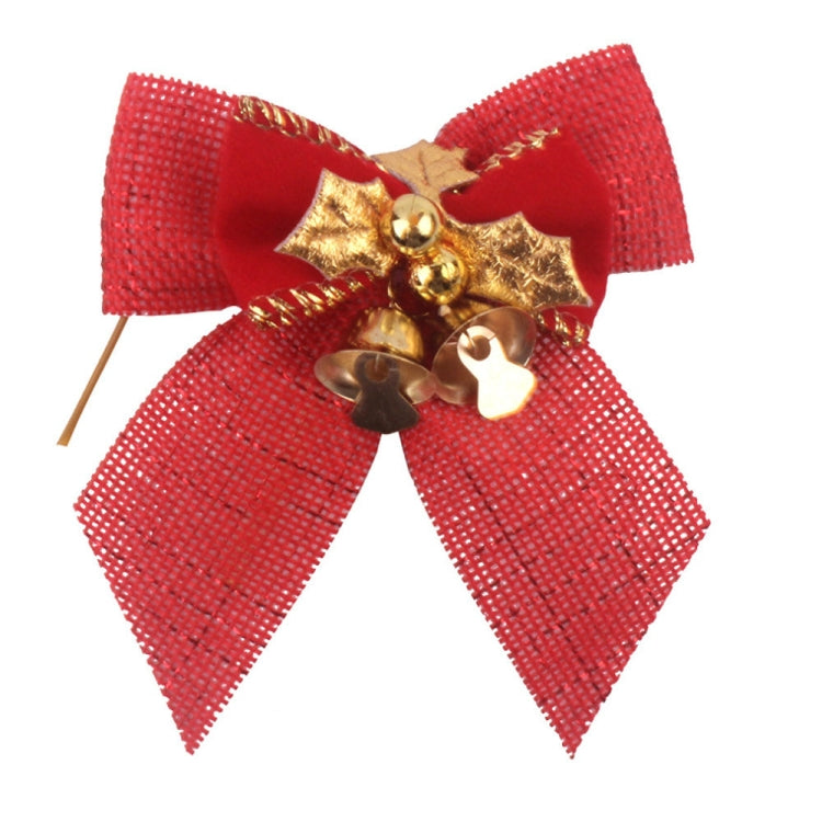 15 PCS Christmas Bow With Iron Bells Christmas Wreath Christmas Tree Decorations, Random Style Delivery, Bow With Iron Bells