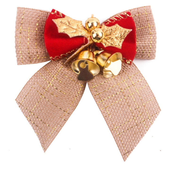 15 PCS Christmas Bow With Iron Bells Christmas Wreath Christmas Tree Decorations, Random Style Delivery, Bow With Iron Bells
