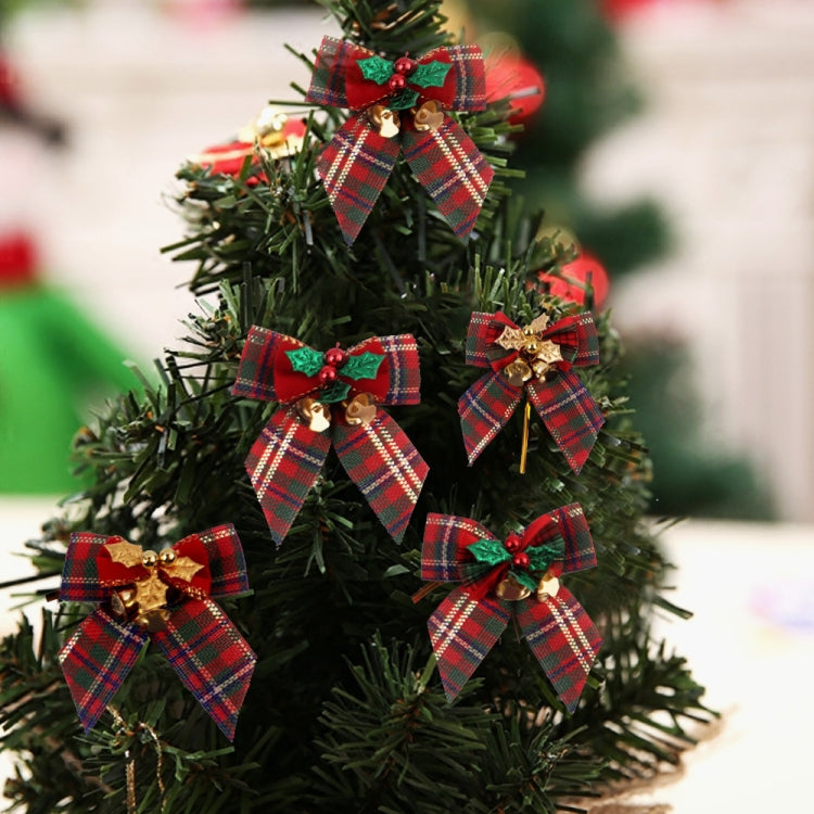15 PCS Christmas Bow With Iron Bells Christmas Wreath Christmas Tree Decorations, Random Style Delivery, Bow With Iron Bells